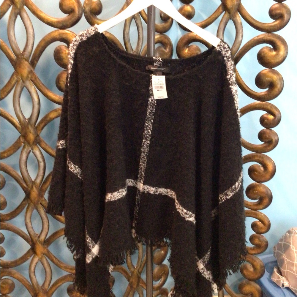 Boat Neck Poncho Plus Size